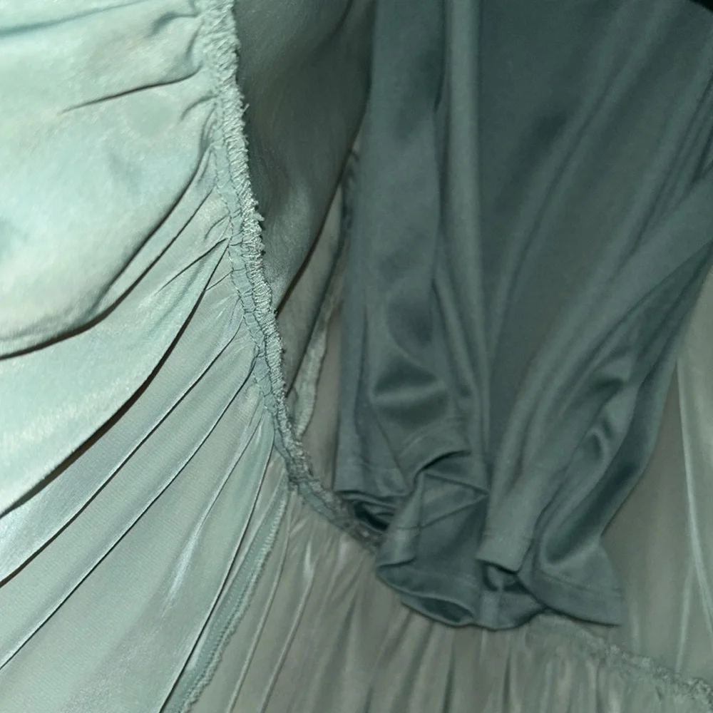 Fables agate green color women’s medium spaghetti strap Thai front long dress - Picture 5 of 12